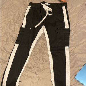 Fashion Nova Black and White Cargo Pants